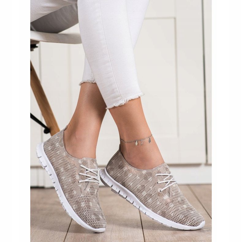 Goodin Scarpe in pelle leggera beige marrone 1
