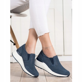 Goodin Sneakers In Pelle Con Glitter blu navy blu 1
