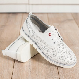 Goodin Scarpe traforate in pelle bianco 1