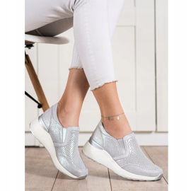 Goodin Sneakers In Pelle Con Glitter grigio 2