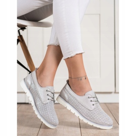 Goodin Scarpe traforate in pelle multicolore d'oro 2