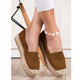 Primavera Espadrillas sulla piattaforma marrone 1