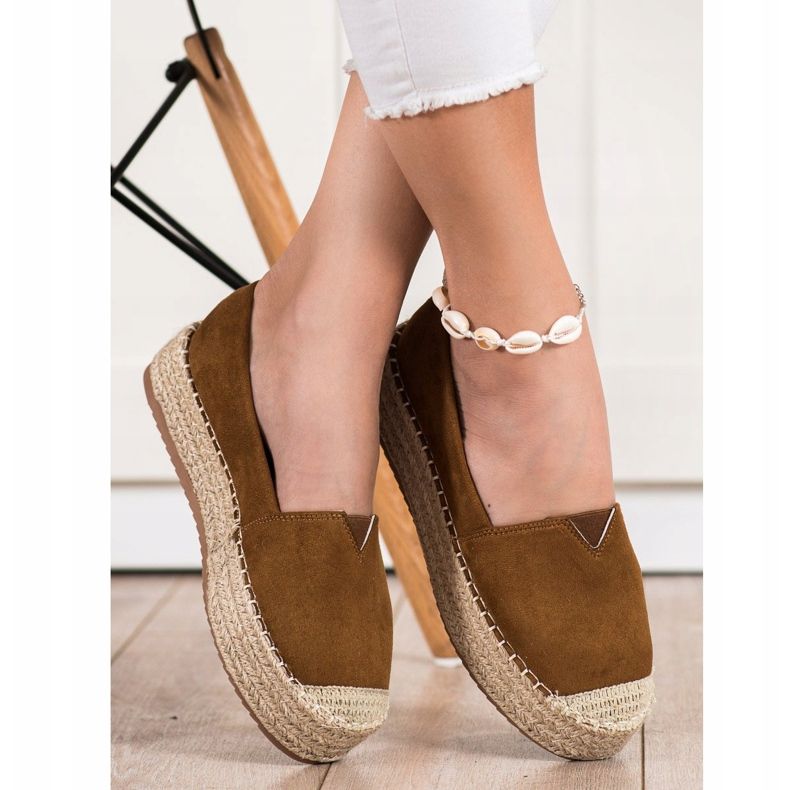 Primavera Espadrillas sulla piattaforma marrone 1