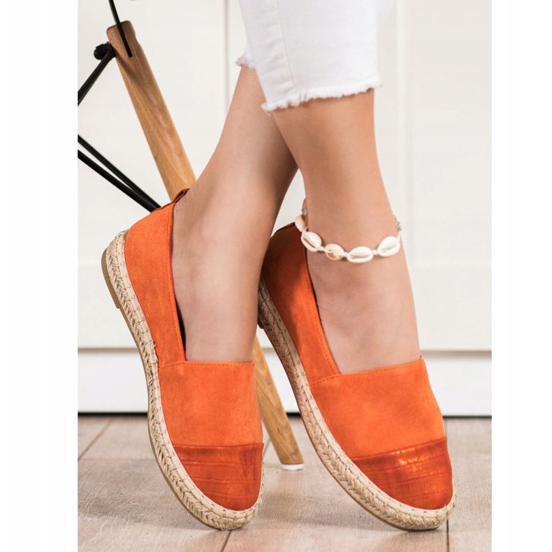 Bestelle Espadrillas in pelle scamosciata arancioni arancia 2