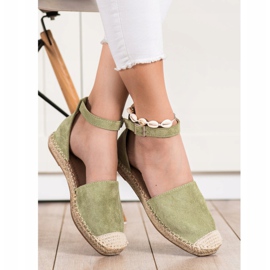Small Swan Espadrillas verdi con fibbia verde 1