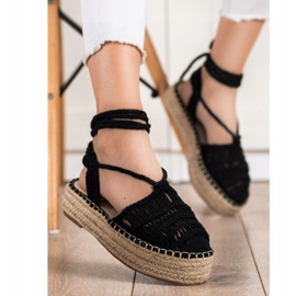 Small Swan Sandali espadrillas allacciati nero 1