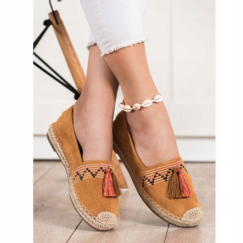 Melisa Espadrillas con frange marrone 2