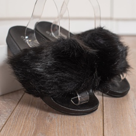 Evento Pantofole Con Pelliccia nero 2