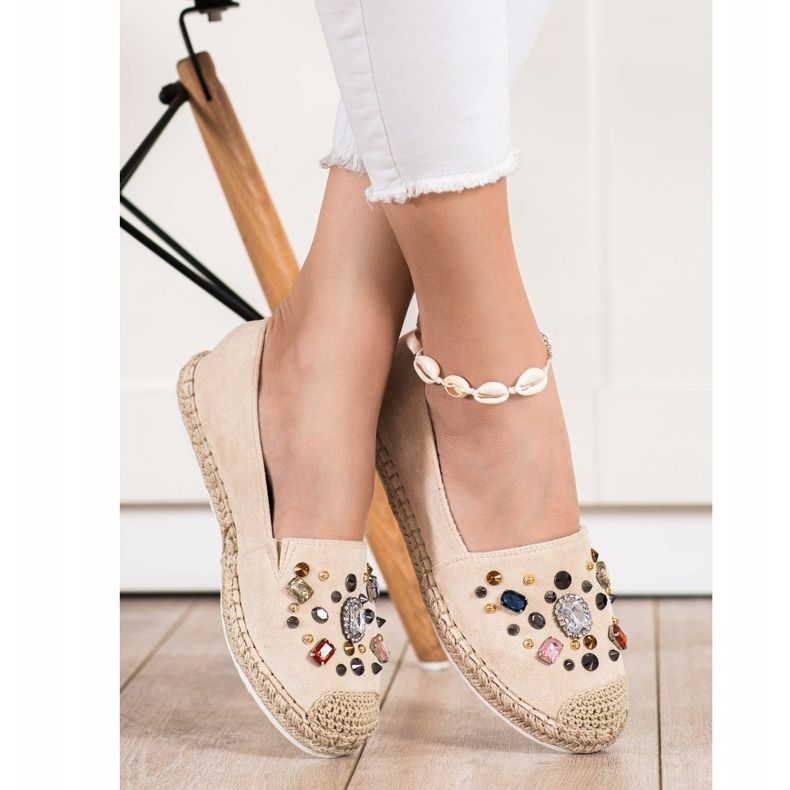 Gogo Espadrillas Con Cristalli beige 1