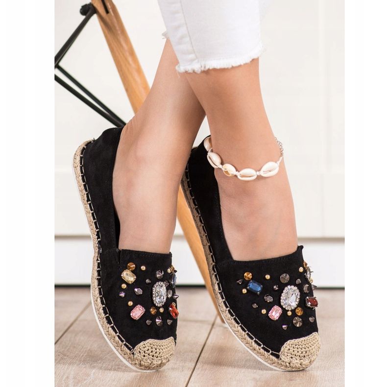 Gogo Espadrillas Con Cristalli nero 1