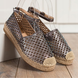 Gogo Espadrillas traforate con fibbia marrone 2