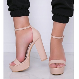 Sandali beige con tacco alto Evie 2