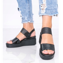 Sandali con zeppa neri di Tiffi nero 1