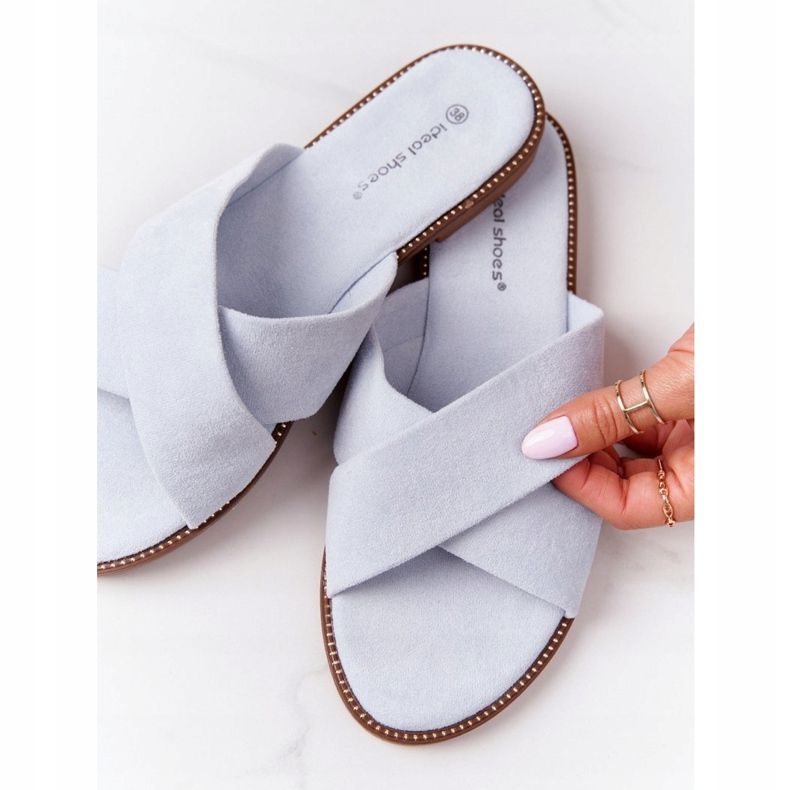 Pantofole Donna Velour Blu Edesa 1