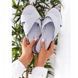 Pantofole Donna Velour Blu Edesa 2