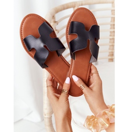 Pantofole da donna in pelle nera Seres nero 2