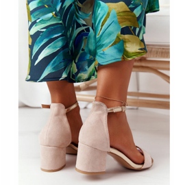 Sandali Con Tacco Alto In Pelle Scamosciata Beige Janet 1