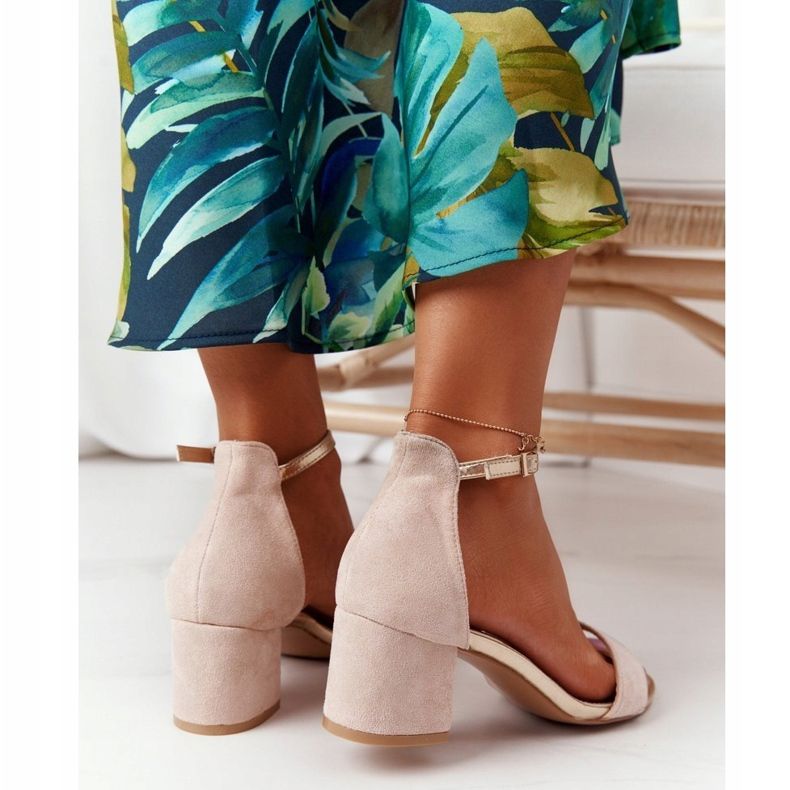 Sandali Con Tacco Alto In Pelle Scamosciata Beige Janet 1