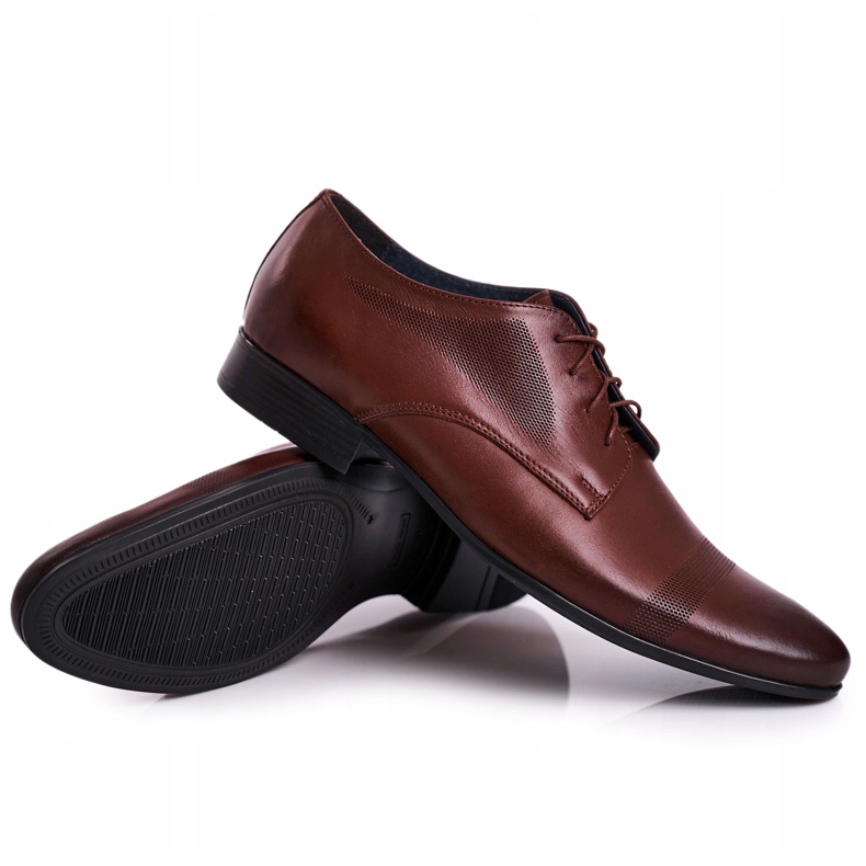 Bednarek Polish Shoes Pantofole in pelle da uomo Bednarek 804 marrone scuro 5