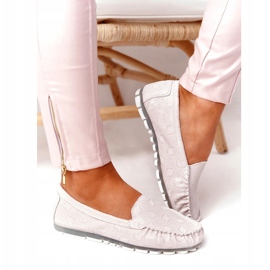 Mocassini in pelle ecologica Rio Flore Beige grigio 3