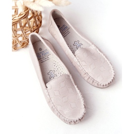 Mocassini in pelle ecologica Rio Flore Beige grigio 5