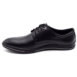 Lukas Scarpe da uomo in pelle 295LU nere con bianco nero 1
