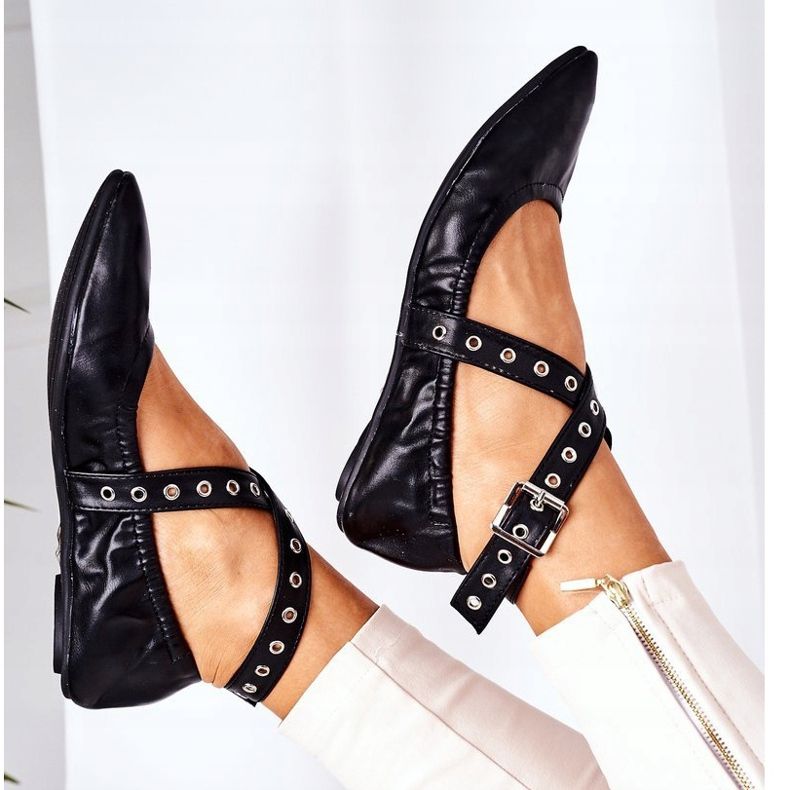 Ballerine in pelle piegate Lu Boo nere nero 1