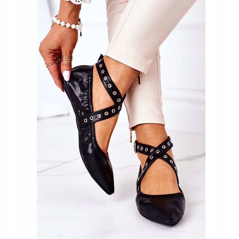 Ballerine in pelle piegate Lu Boo nere nero 2
