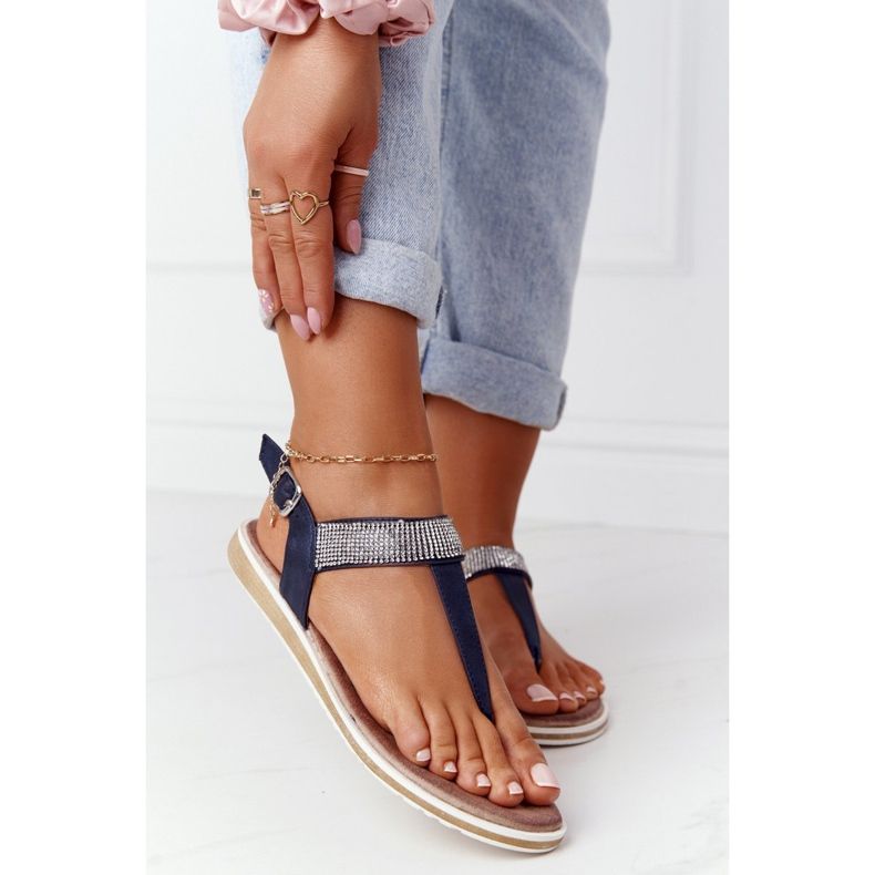 S.Barski Sandali Infradito Con Zirconi S. Barski 701-12 Navy Blue marrone blu navy 1
