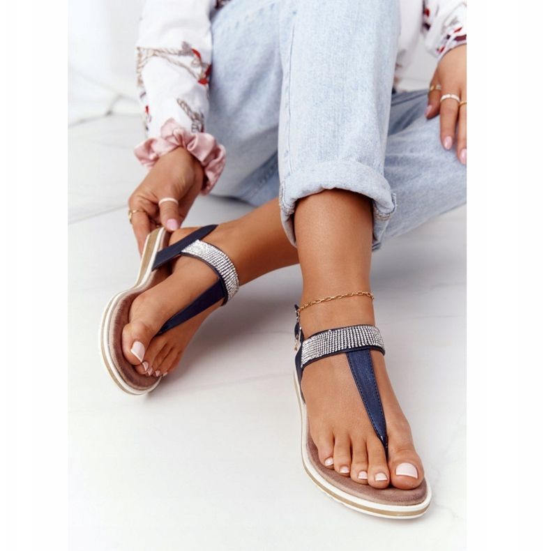S.Barski Sandali Infradito Con Zirconi S. Barski 701-12 Navy Blue marrone blu navy 2