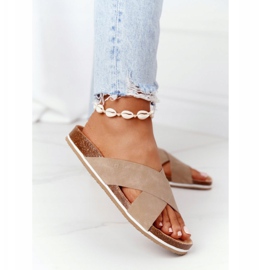 Ciabatte in Pelle Profilate Big Star HH274593 Beige 2