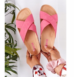Ciabatte in Pelle Profilate Big Star HH274597 Fucsia rosa 1