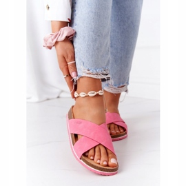 Ciabatte in Pelle Profilate Big Star HH274597 Fucsia rosa 2