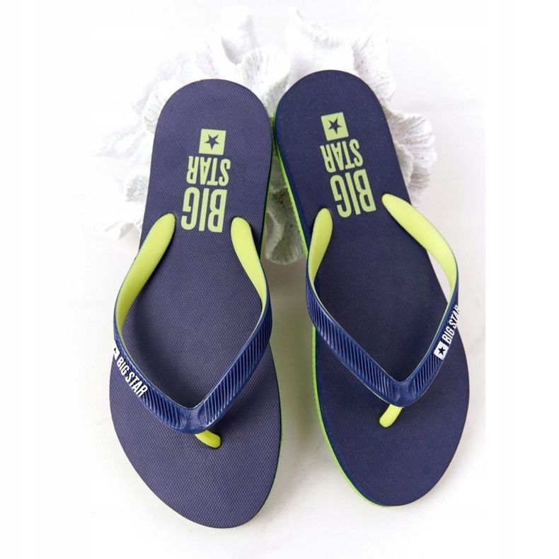 Infradito da donna Big Star FF274A312 Blu navy verde 1