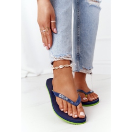 Infradito da donna Big Star FF274A312 Blu navy verde 2