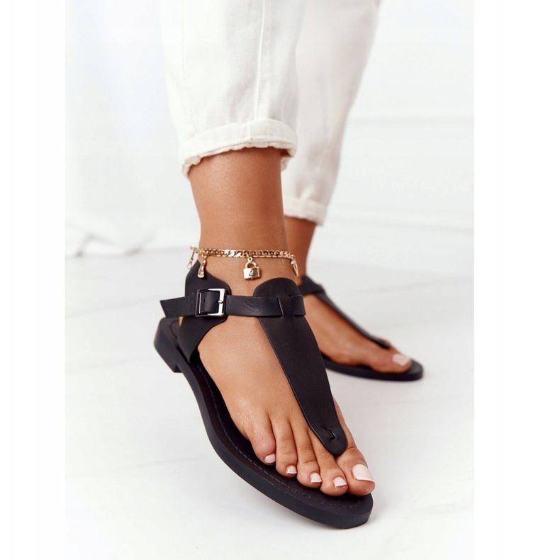 Sandali in pelle Infradito Big Star HH274700 Nero 2