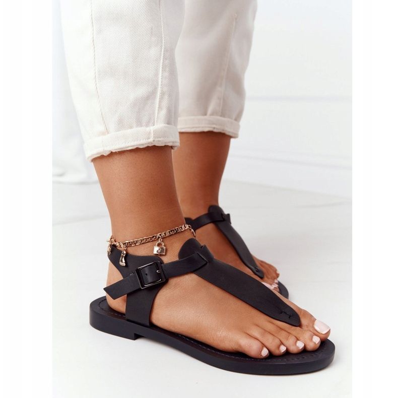 Sandali in pelle Infradito Big Star HH274700 Nero 1
