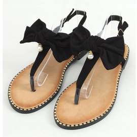 Sandali neri con fiocco N-102 Black nero 1