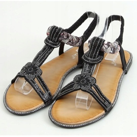 Sandali neri con zirconi JN11-10 Black nero 1