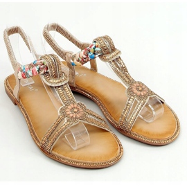 Sandali con zirconi dorati JN11-10 Gold d'oro 1