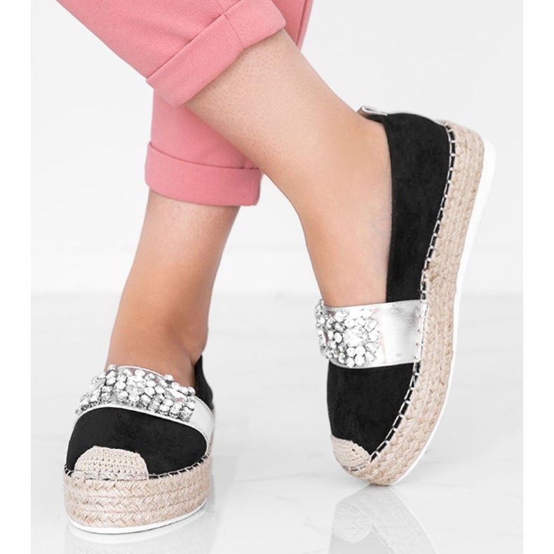 Espadrillas nere con pietre Cher nero 1