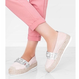 Espadrillas beige con pietre Cher argento 1