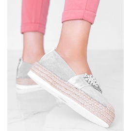 Espadrillas grigie con pietre Cher argento grigio 1