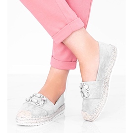 Espadrillas grigie decorate con pietre Cuban Vibe grigio 1