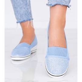 Ballerine blu lucide sulla zeppa Glam Star 1
