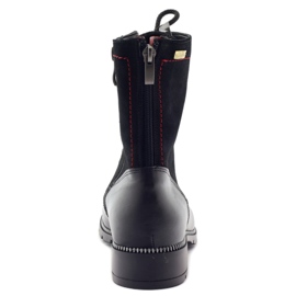 Stivali in pelle da donna Kazkobut 2809 stivali neri nero rosso 3