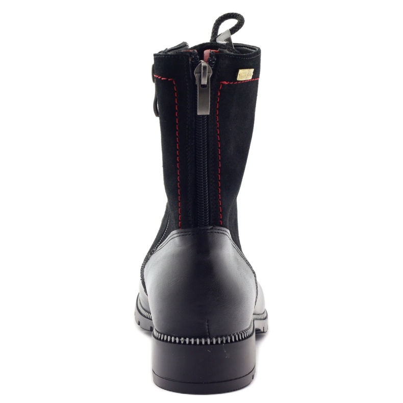 Stivali in pelle da donna Kazkobut 2809 stivali neri nero rosso 3