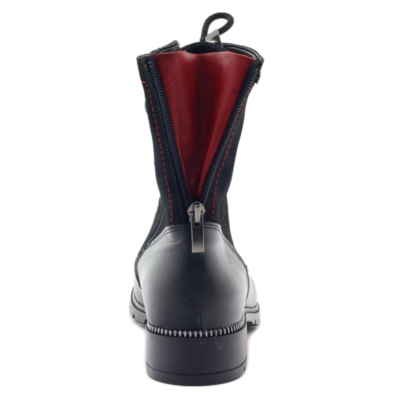 Stivali in pelle da donna Kazkobut 2809 stivali neri nero rosso 4