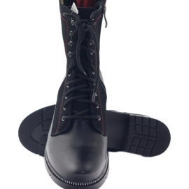 Stivali in pelle da donna Kazkobut 2809 stivali neri nero rosso 5