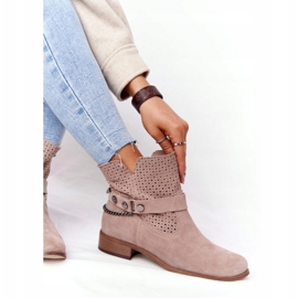Stivali primaverili traforati Lewski Shoes 2905-0 Beige 4
